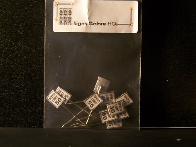 ''New'' Model Train 10 ''Speed Limit'' signs HO scale for Layout Details  