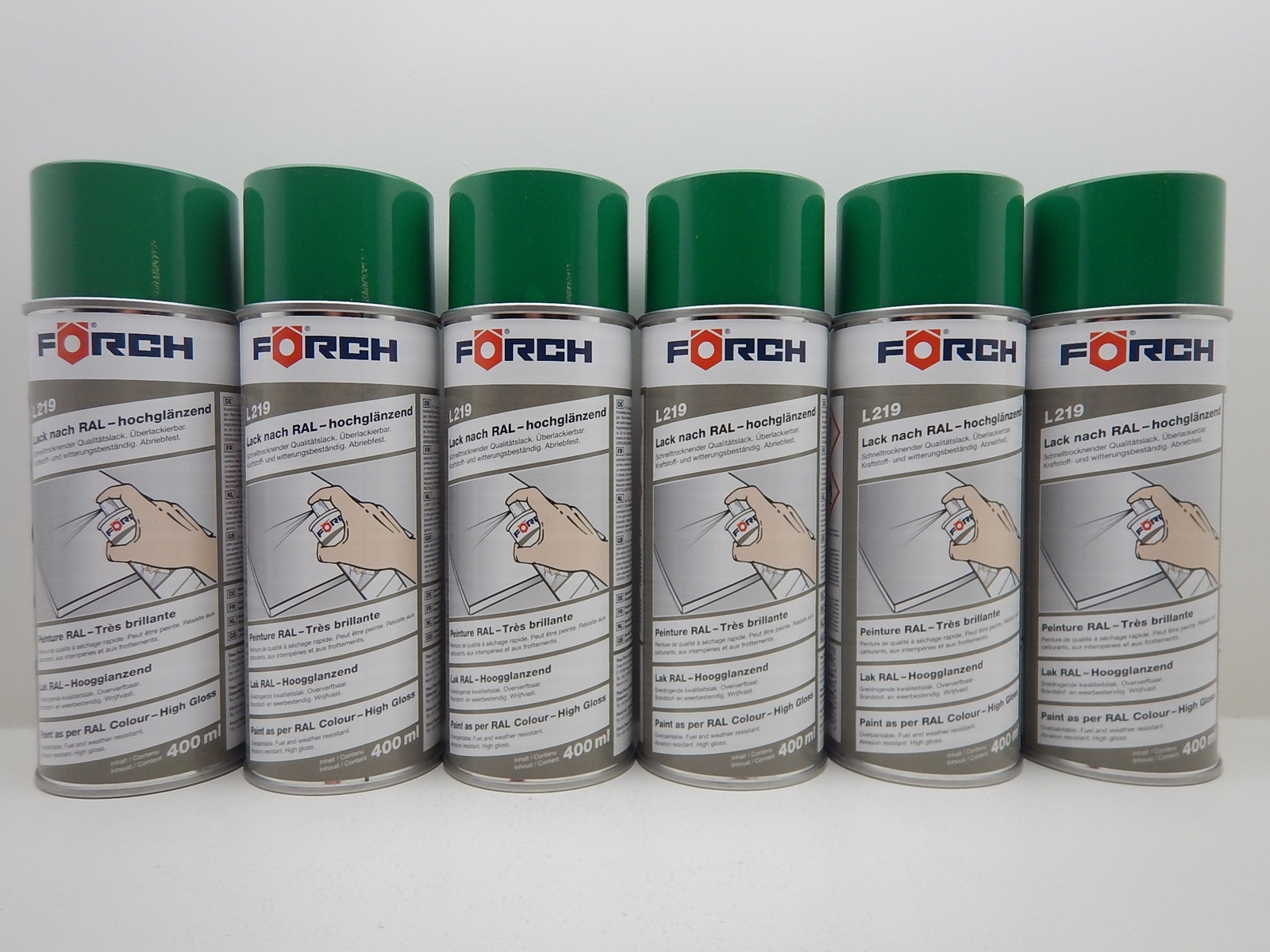6er Sparpack 400ml RAL 6029 MATT Lackspray Sprühlack Lack Farbe Minzgrün