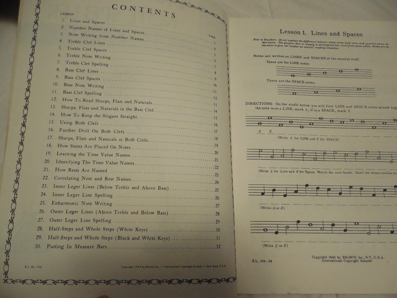 Vintage 1945 John W. Scham Note Speller Book One Belwin Mills Publishing