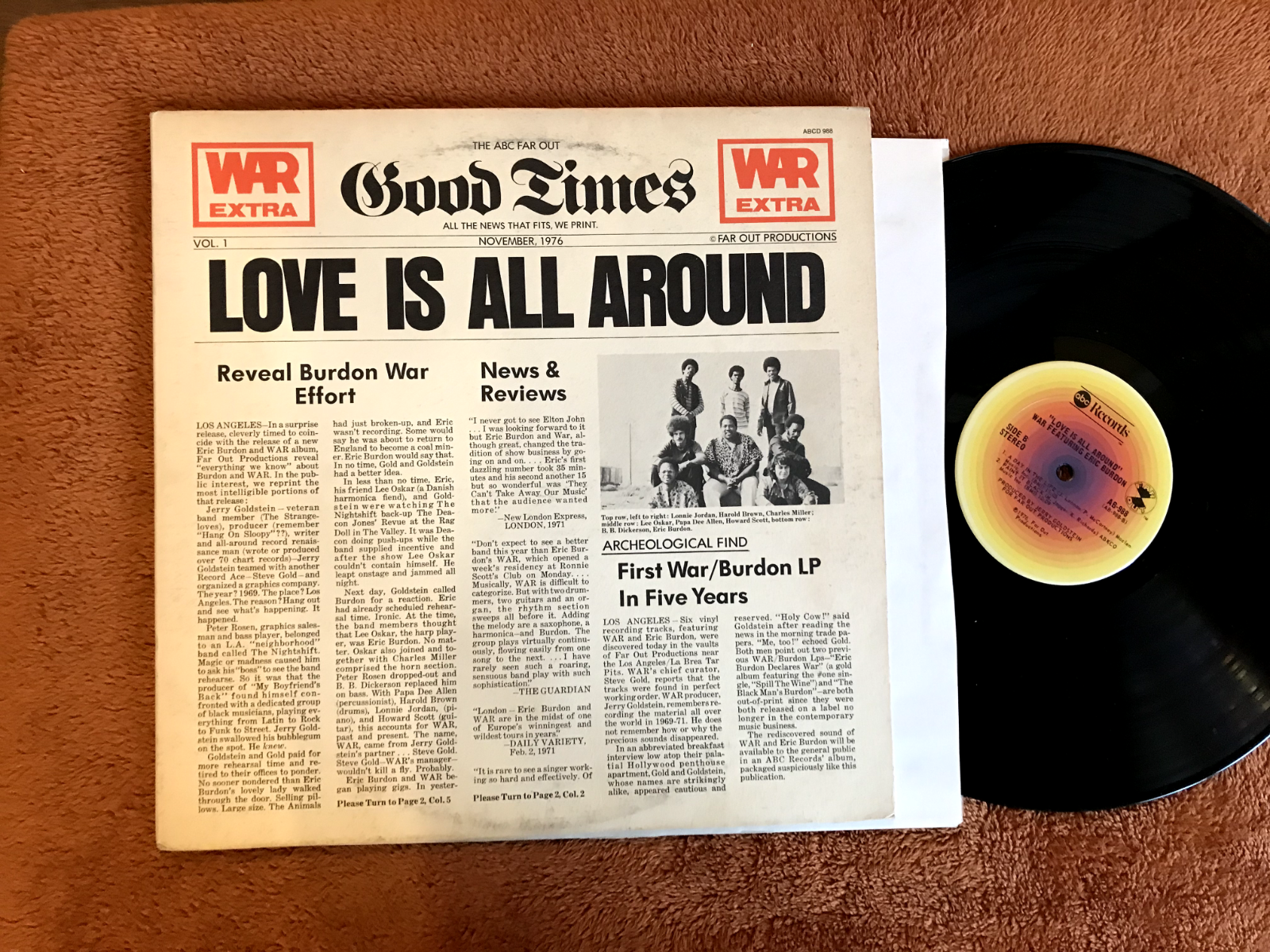 レコード LOVE IS ALL AROUND／WAR ABCD988昭和レトロ レコード LOVE