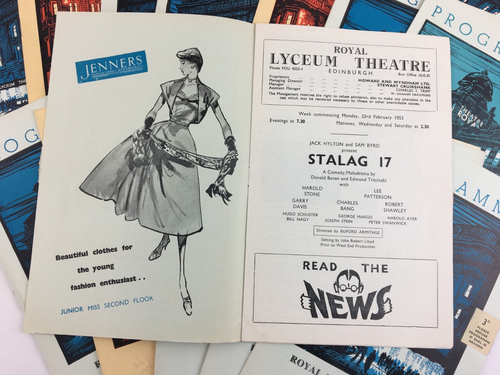 large 1950s lot EDINBURGH GLASGOW Royal Lyceum Kings Royal THEATRE playbills