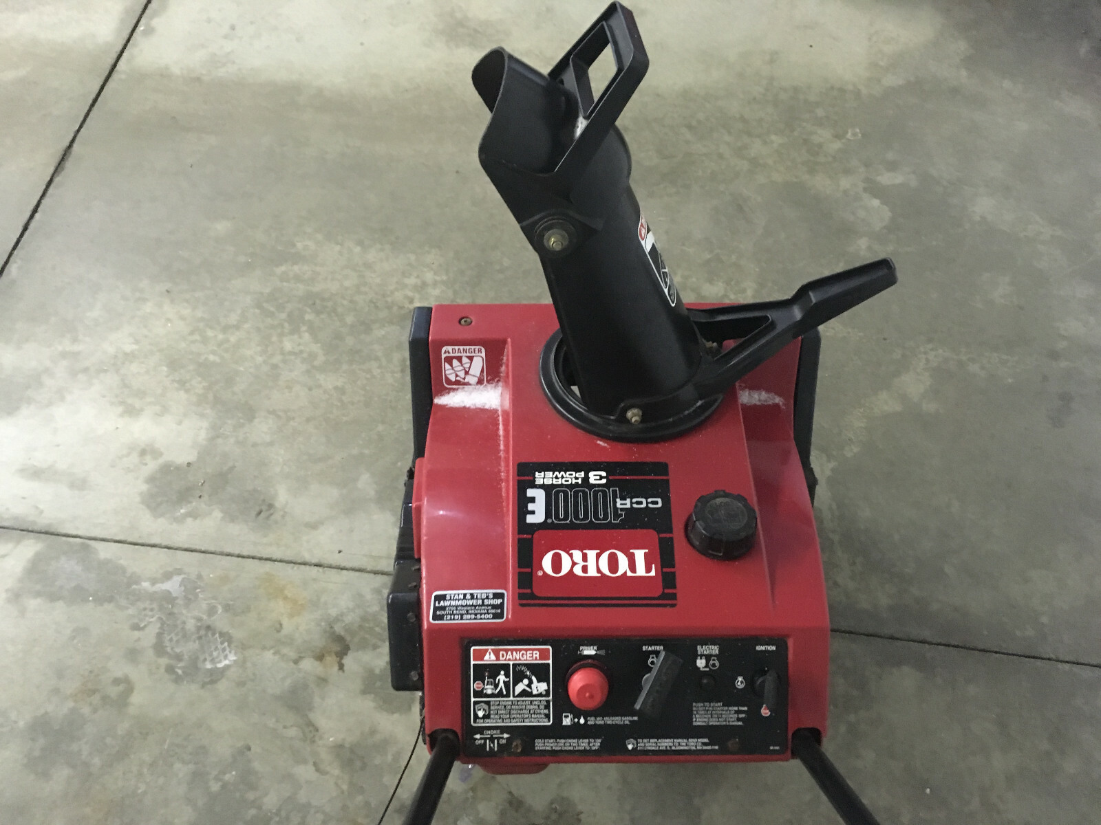 Toro CCR1000E Electric Start Snow blower 3 HP New Carlisle Indiana pick up
