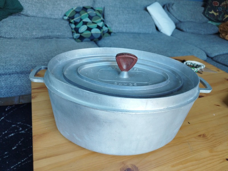 Cocotte  Ardor 34x25 Ovale Vintage Casserole Marmite En Fonte D'Aluminium