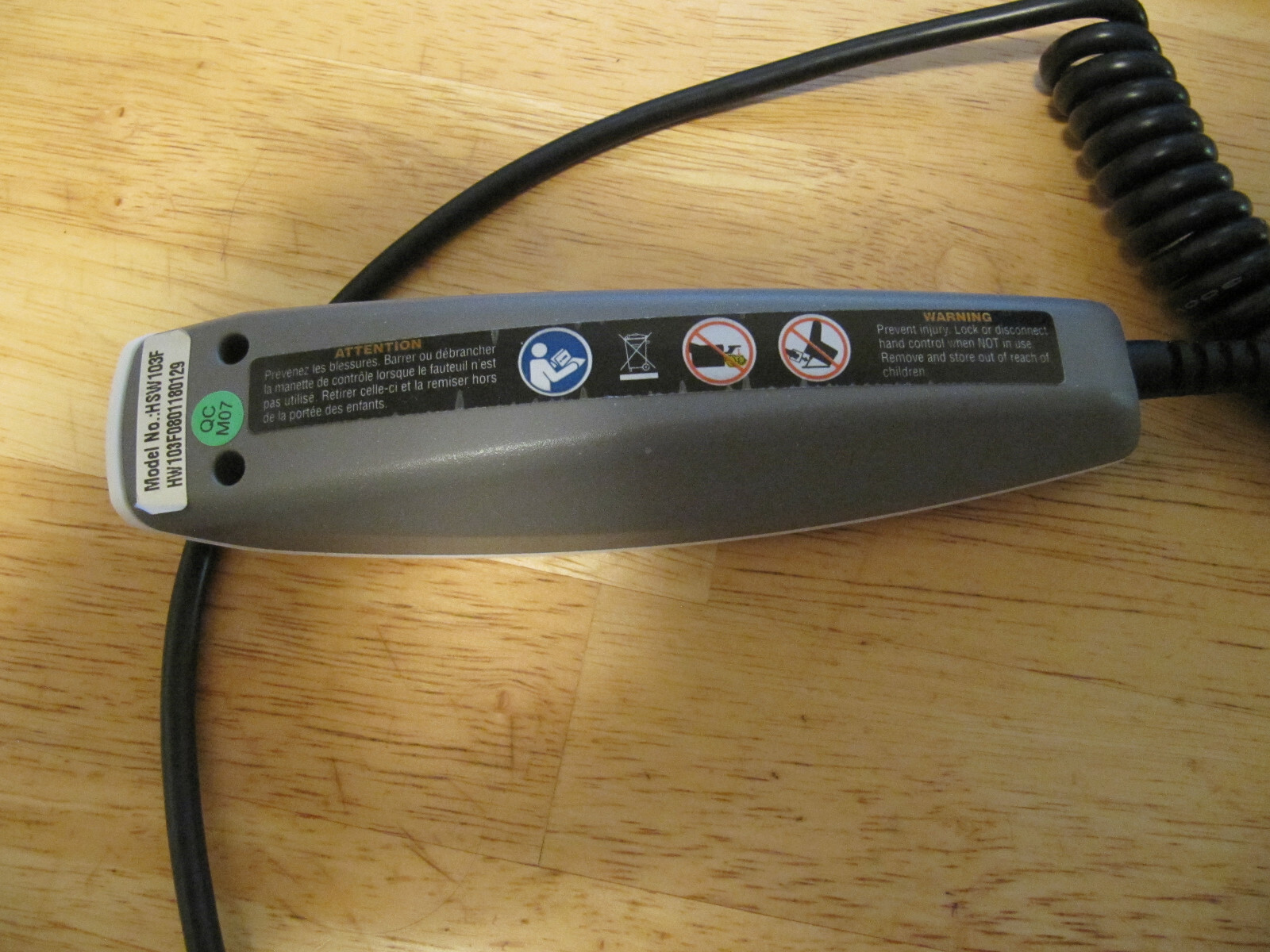 Pride Mobility Lift Chair Push Button Hand Control Model No. HSW 103F NEW UNUSED