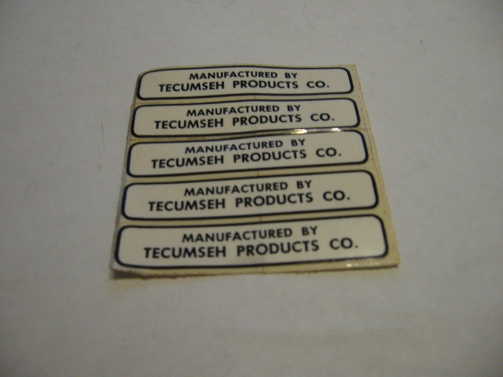 Rupp minibike others Tecumseh stickers 'MFG by Tecumseh prod. co.' 31851 [5] nos