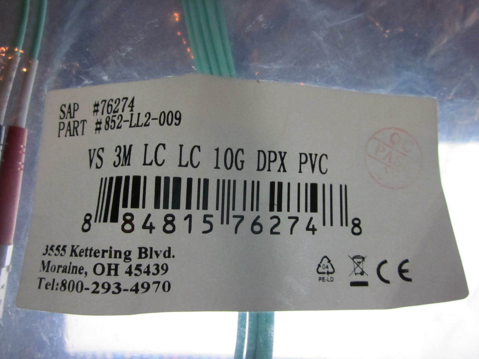 Quiktron LC-LC 50/125 Duplex Multi-mode 10G Fiber Optic Cable 852-LL2-009