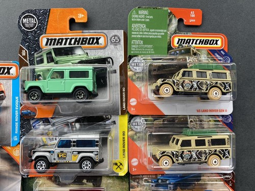14x Matchbox Land Rover Defender 110, 65 Gen. II, Ninety 90 Evoque 164 OVP