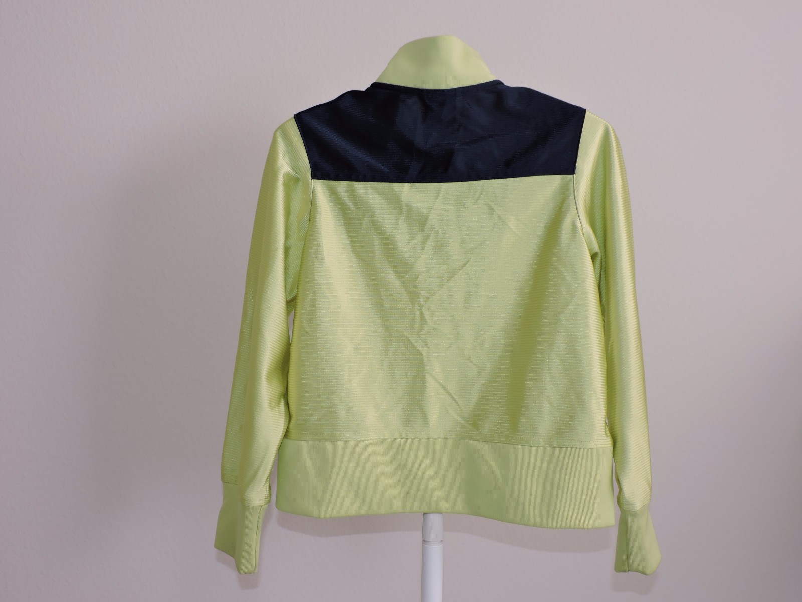 Adidas Lime Green Blue Athletic Jacket Girls S Full Zip Sports Practice LS EUC