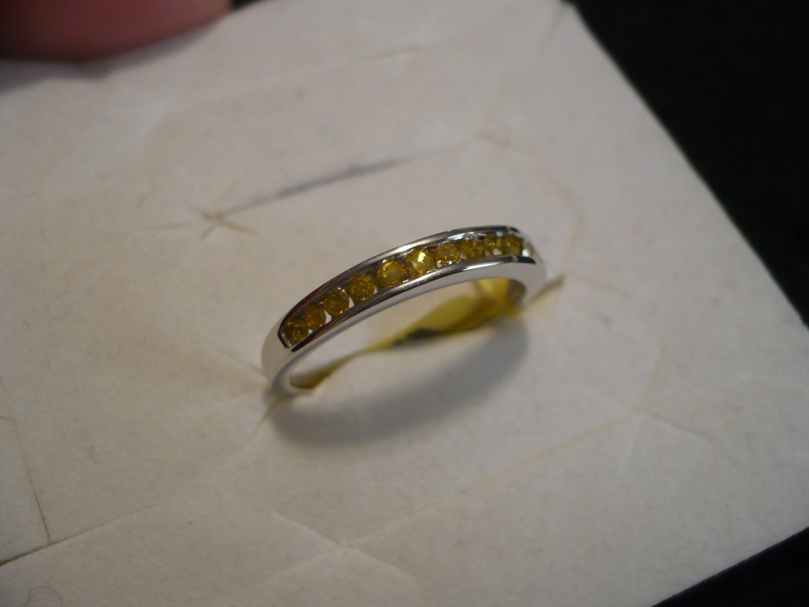 Yellow Diamond Skinny Band  Sz.7 12 diamonds .25tcw MSRP$599.00