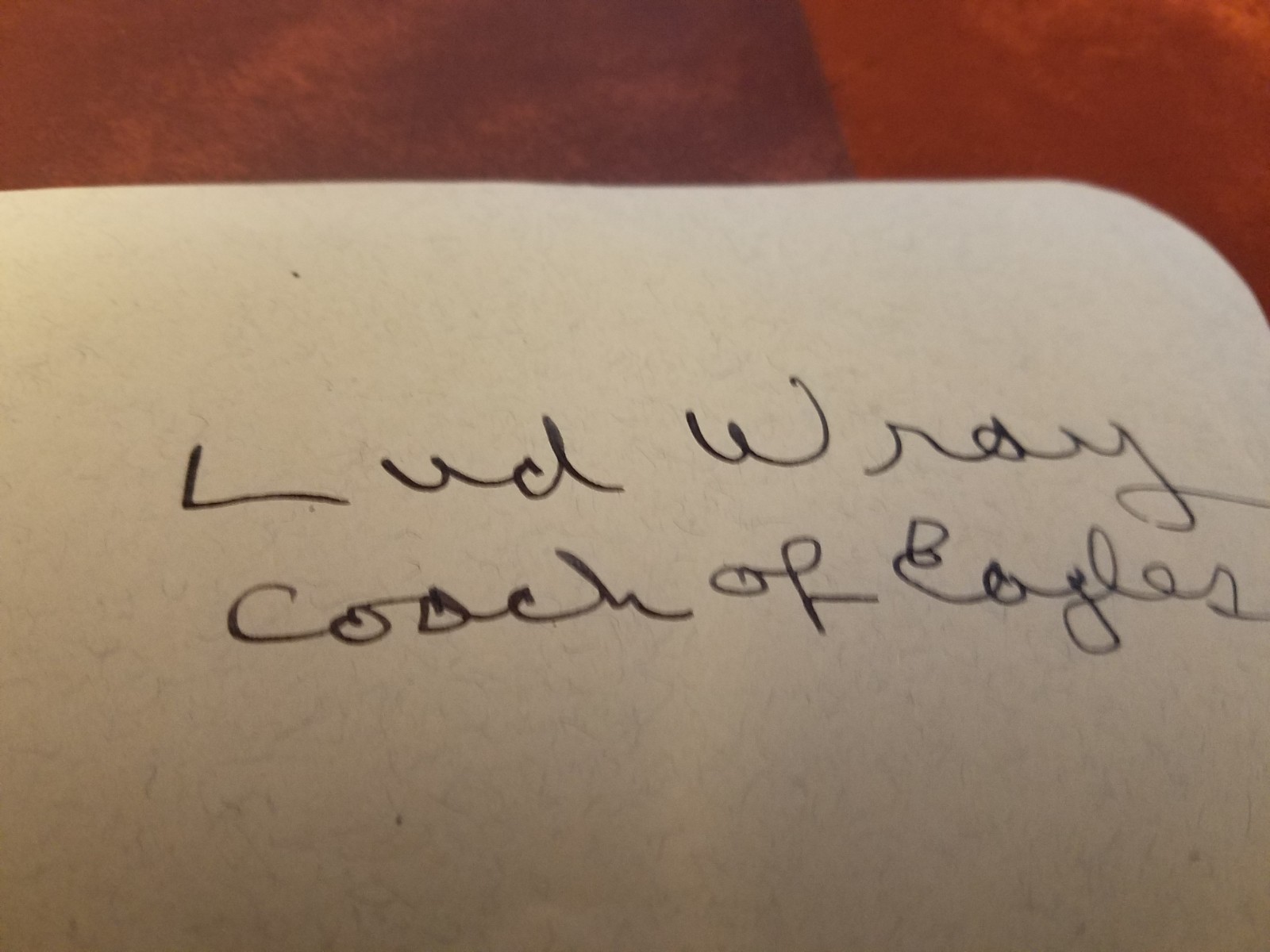 Lud Wray (d.1967) Steelers, Eagles AUTOGRAPHED vintage autograph book page RARE!