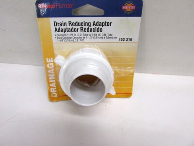 NEW! MASTER PLUMBER DRAIN REDUCING ADAPTOR CONNECTS 1-1/2'' X 1-1/4'' #453 316 