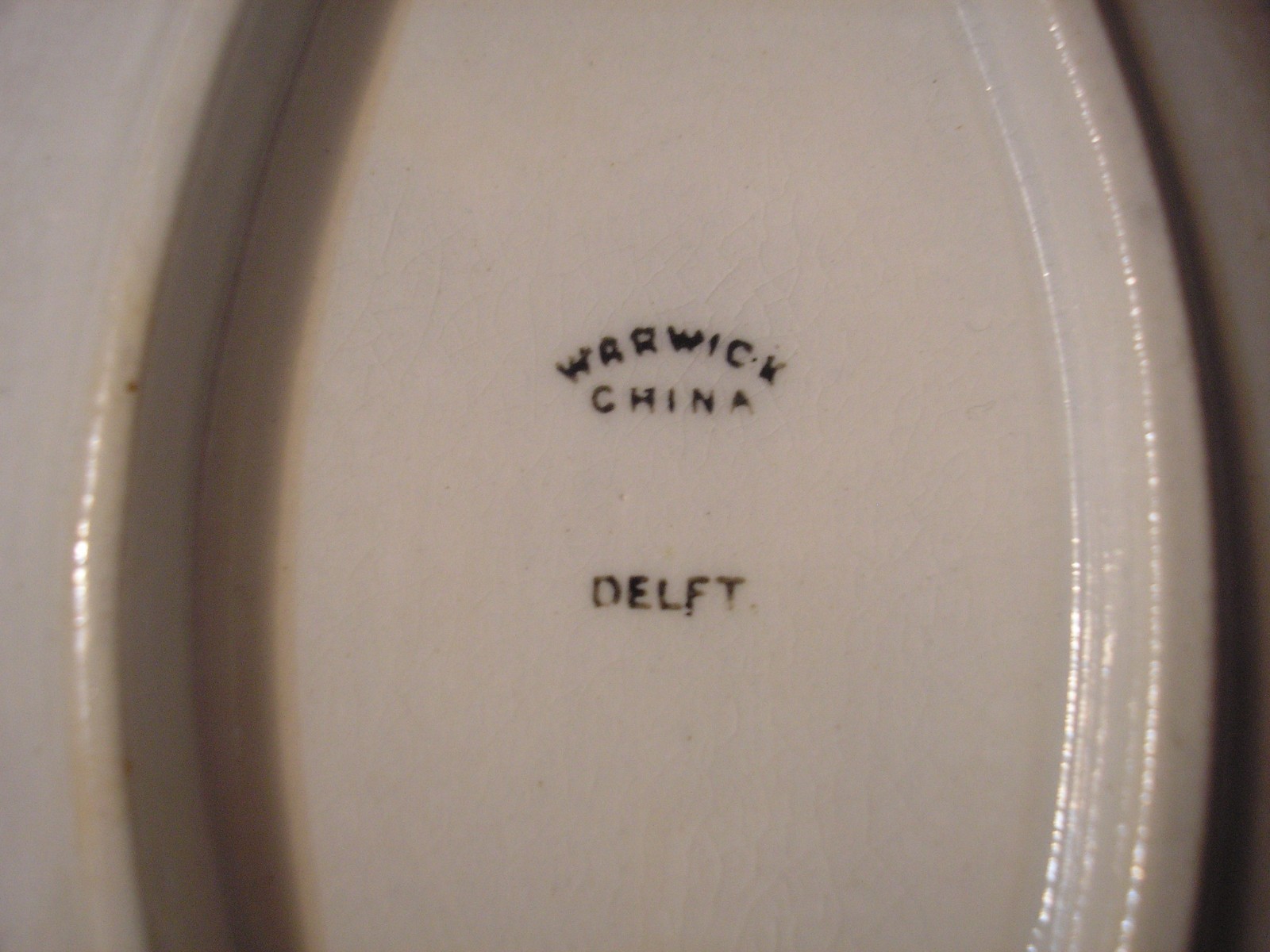 Antique Warwick China Delft Dresser Historic Victorian House Scene Tray 1896