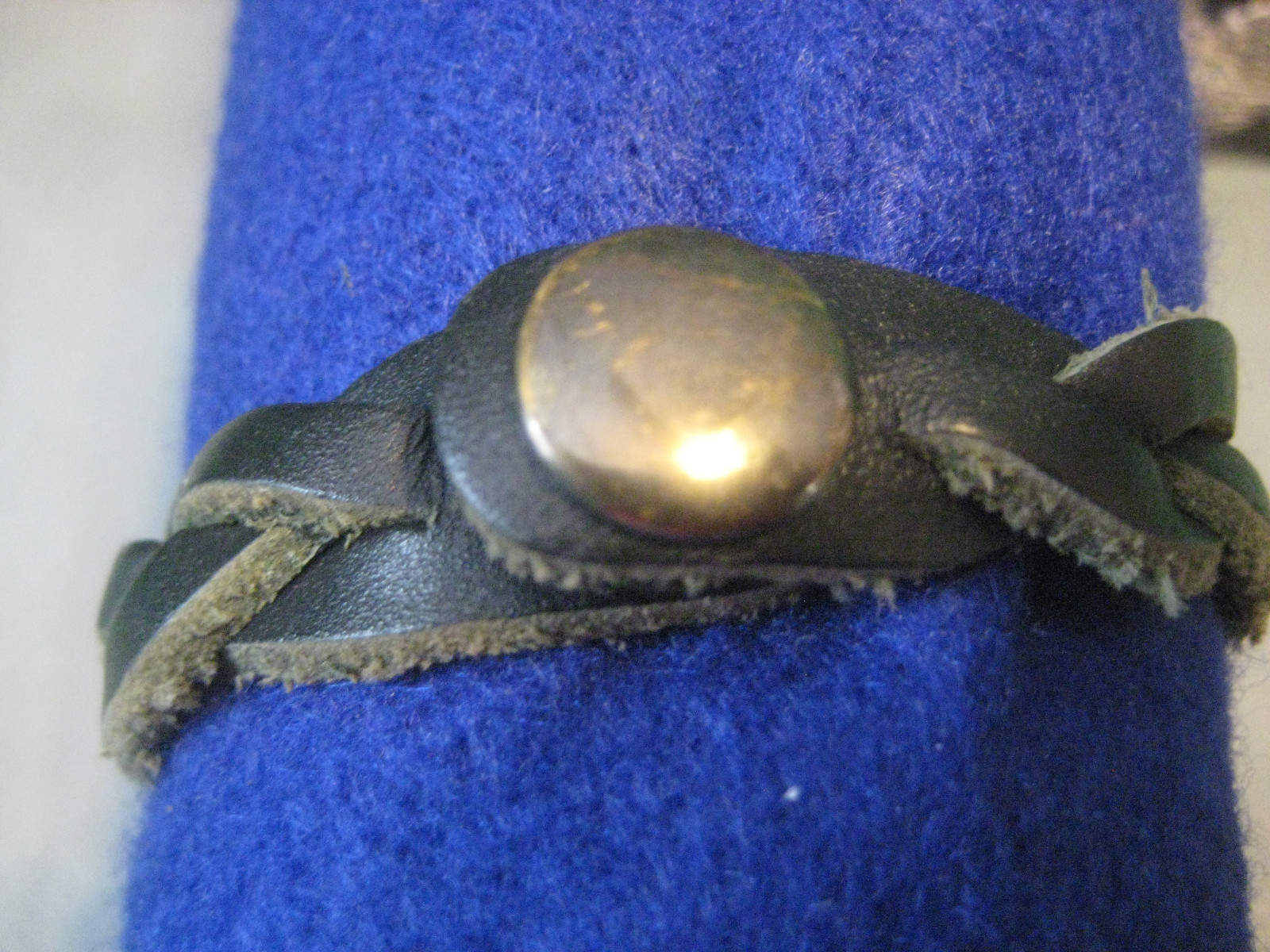 JAMIE name ID leather BRACELET handmade braided with snap vintage black 7