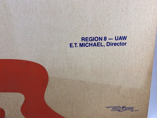VINTAGE 1960’S ERA REGION 8 UAW BUY AMERICAN! POSTER