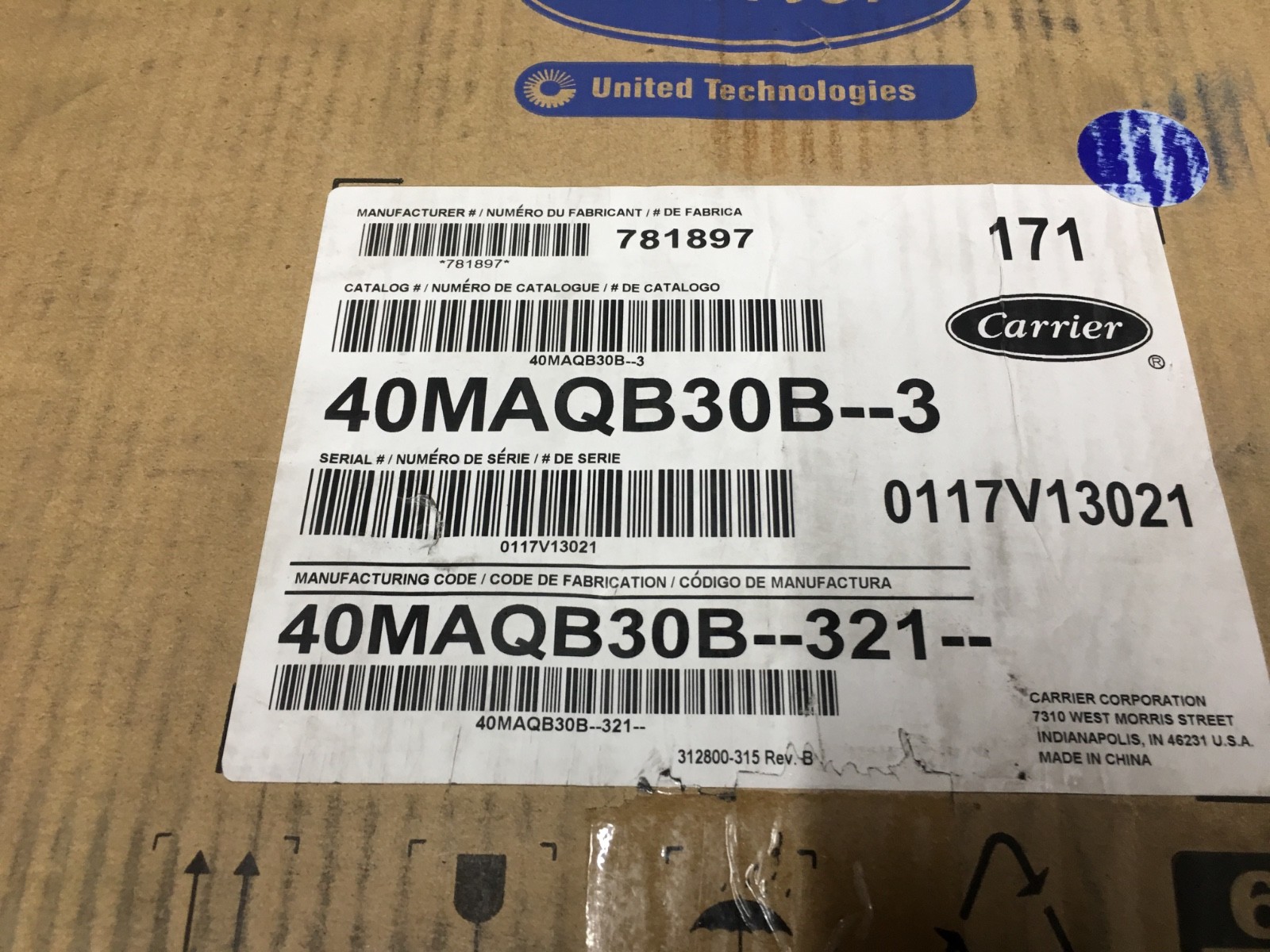 CARRIER 30K HIGHWALL DUCTLESS SPLIT INDOOR UNIT PERFORMANCE 208/230V R410A NEW