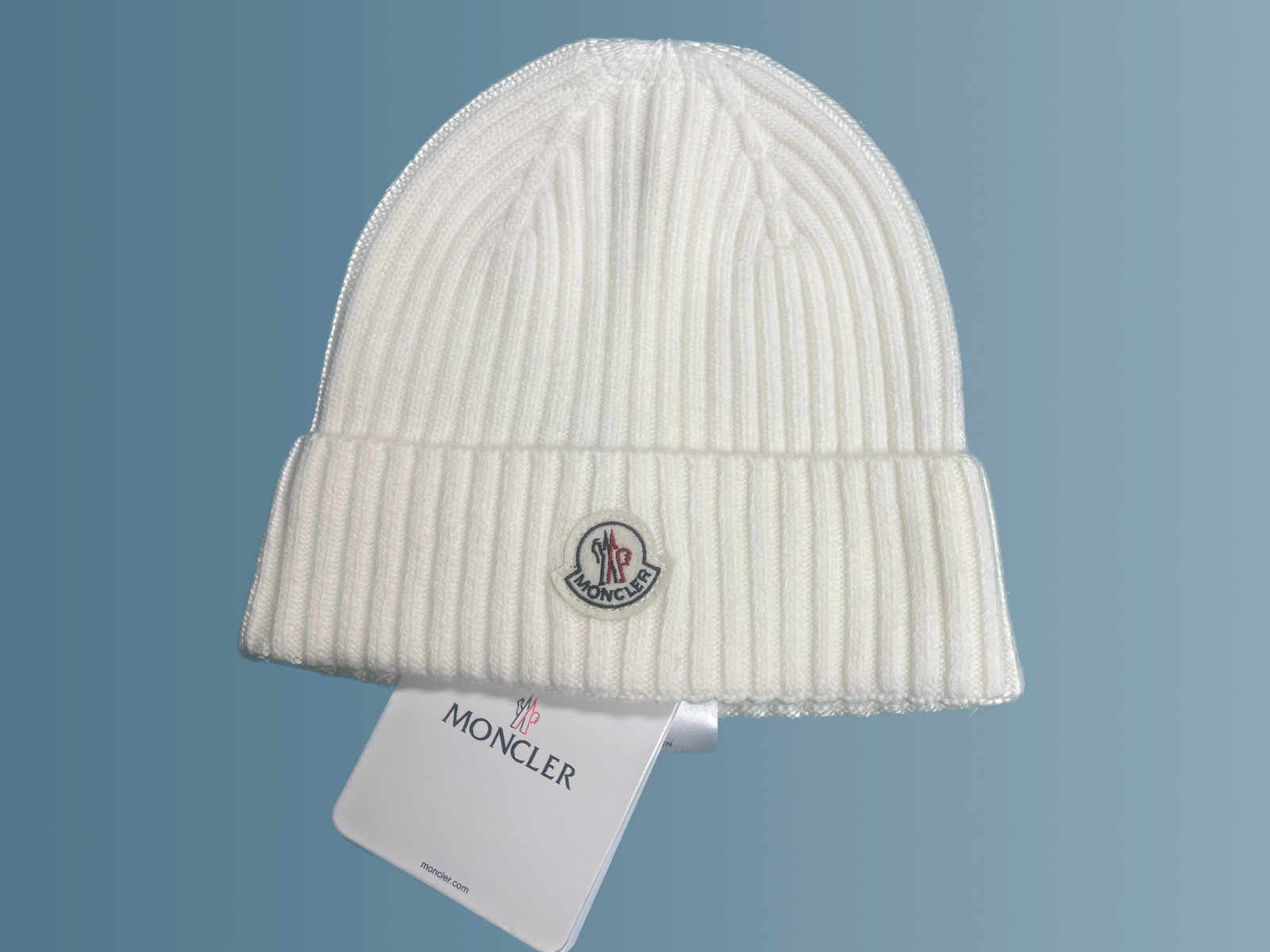 Moncler beanie sale white