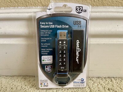 iStorage DatAshur 32GB Encrypted FIPS SecureData Flash Drive/ Keypad USB