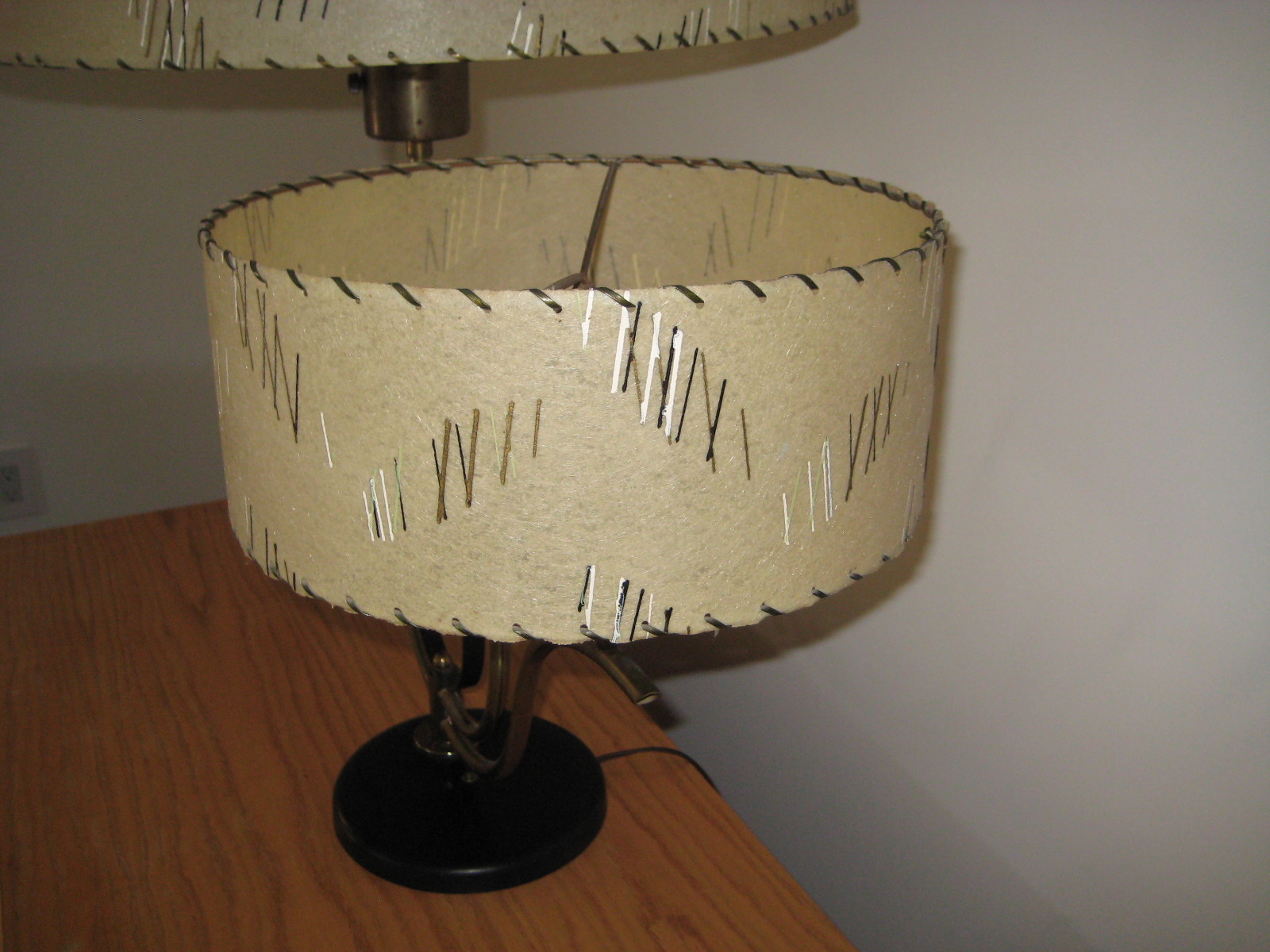 VINTAGE MACHINE AGE  EAMES  BRASS AND BLACK INDUSTRIAL LAMP