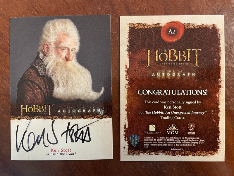 Hobbit Unexpected Journey : Ken Stott as Balin the Dwarf AUTO A2