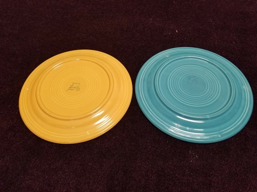 Vintage Fiestaware 2 blue Compartment Plates Fiesta 10.5