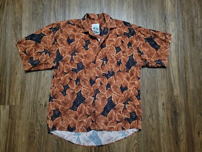 Vintage SUNDAY DRIVER Hawaiian Button Down Shirt MADE USA Sz XL Mssng 2 Button