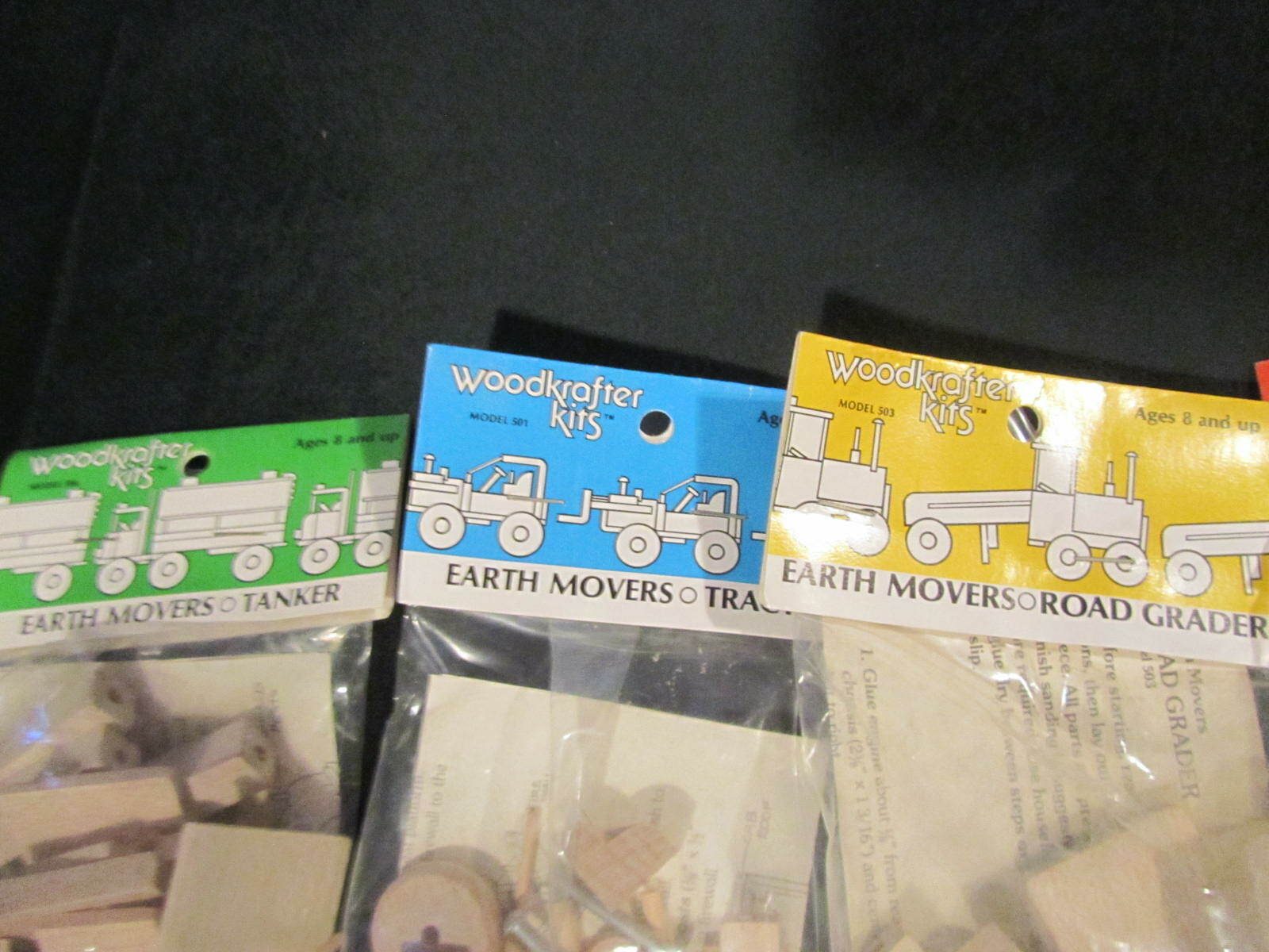 Vintage 1983 Woodkrafter Kits Model #501#503,#504,#505,#506-TRACTOR,TANKER,+MORE