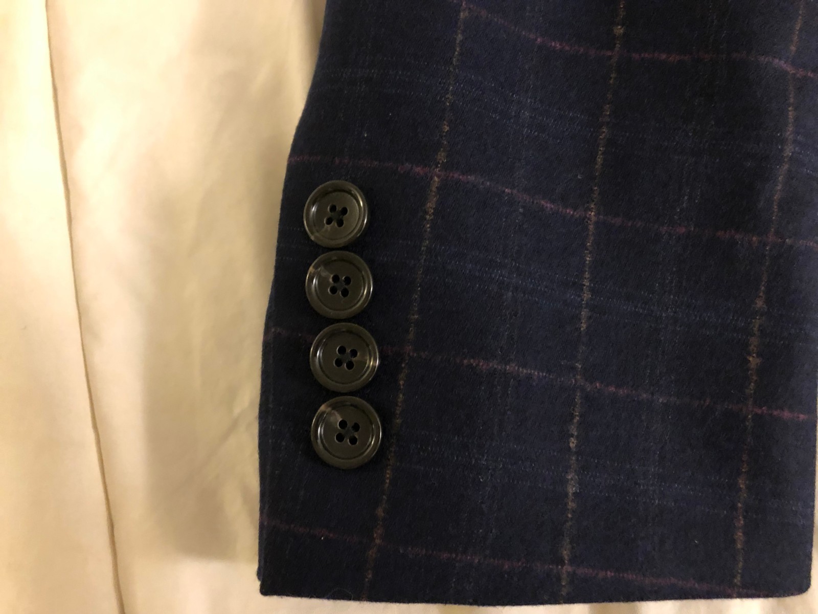 Pre-owned Jcrew J.crew Ludlow Jacket In Italian Stretch Windowpane Wool, Roger Navy Check, 38s In Multicolor