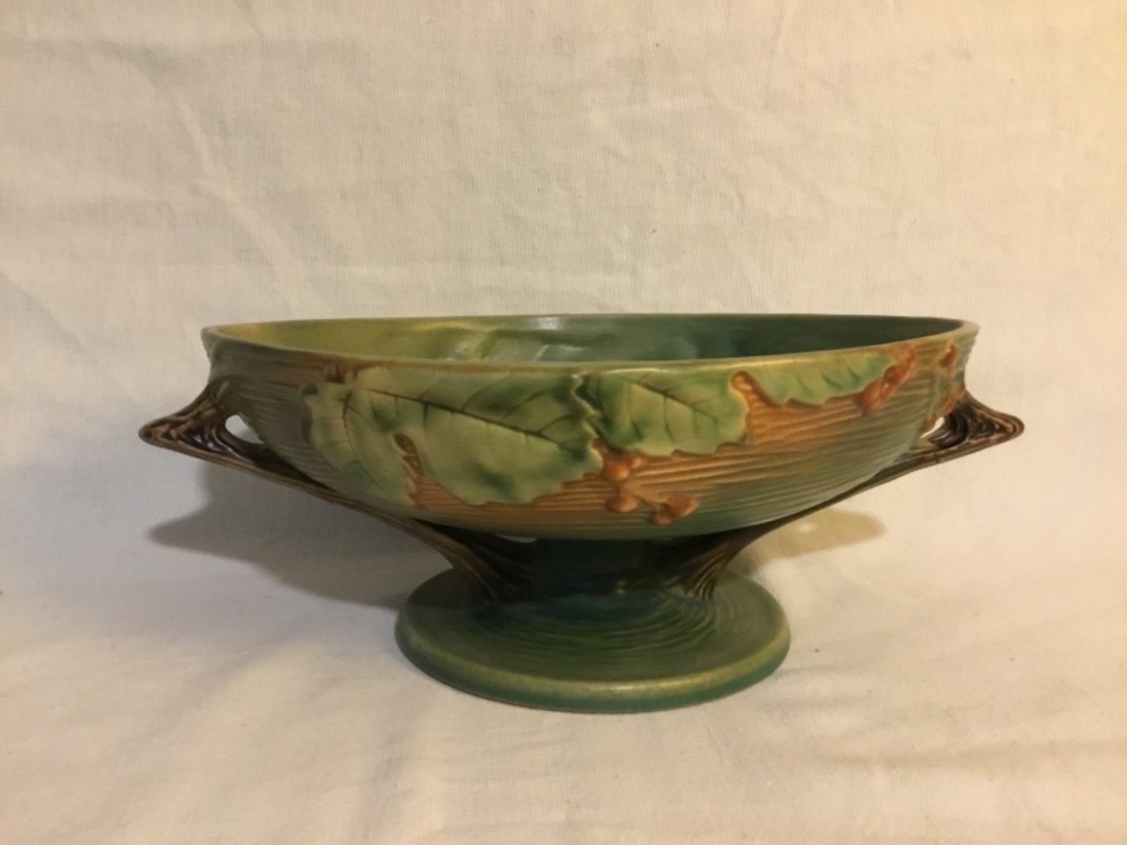 Roseville Bushberry Green Compote —1-10” FB—EXCELLENT!