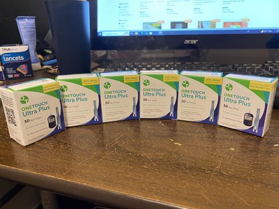One Touch Ultra Plus 30 Count~ 10/24 - 05/25 Expiration   180 Strips Total  NEW