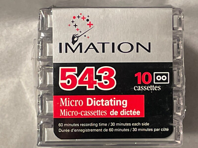 Imation ~543 Dictating Micro Cassettes~ Pack Of 10 Cassettes  New In Package