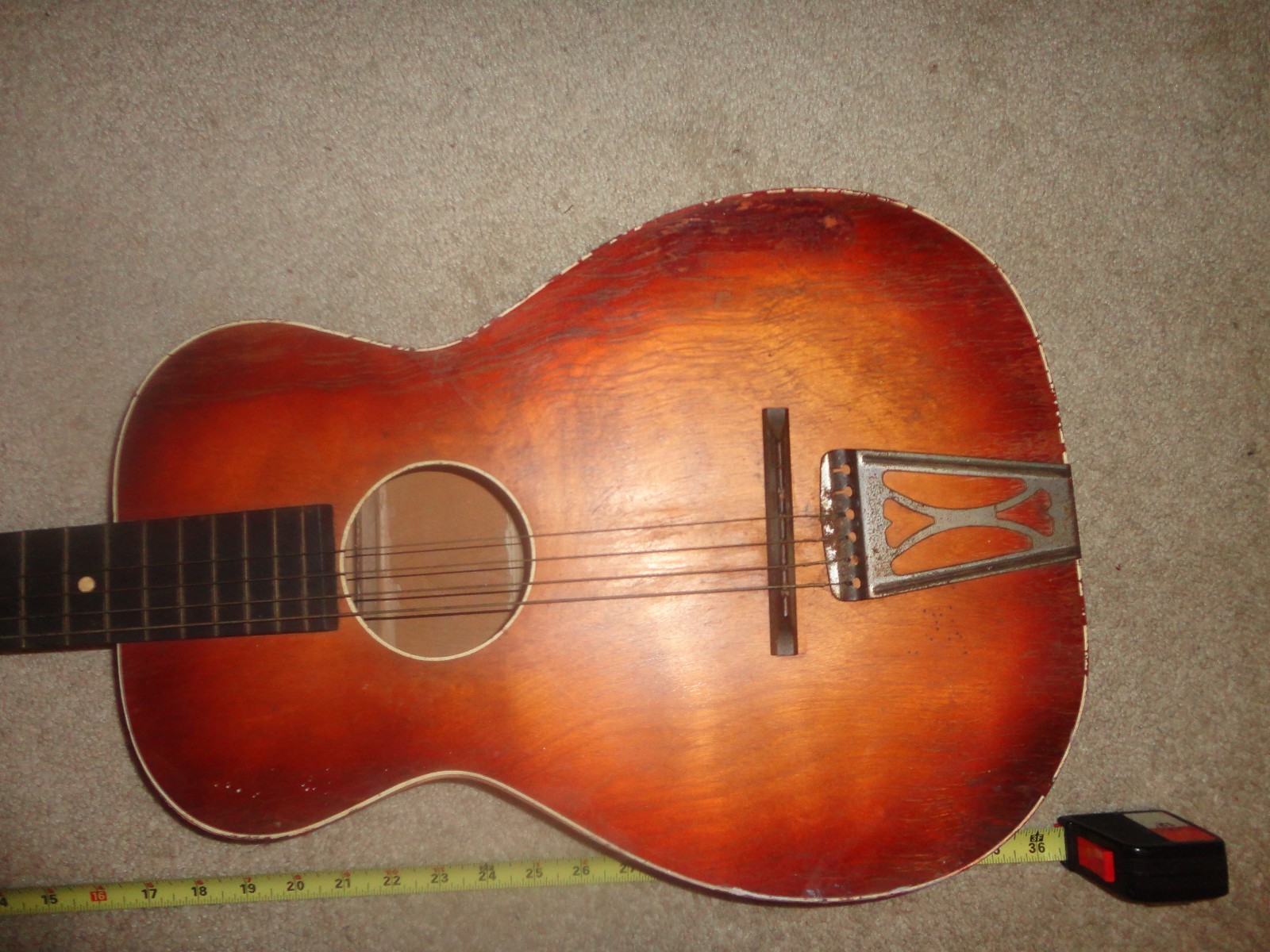 Wooden Vintage Silvertone Parlor Guitar