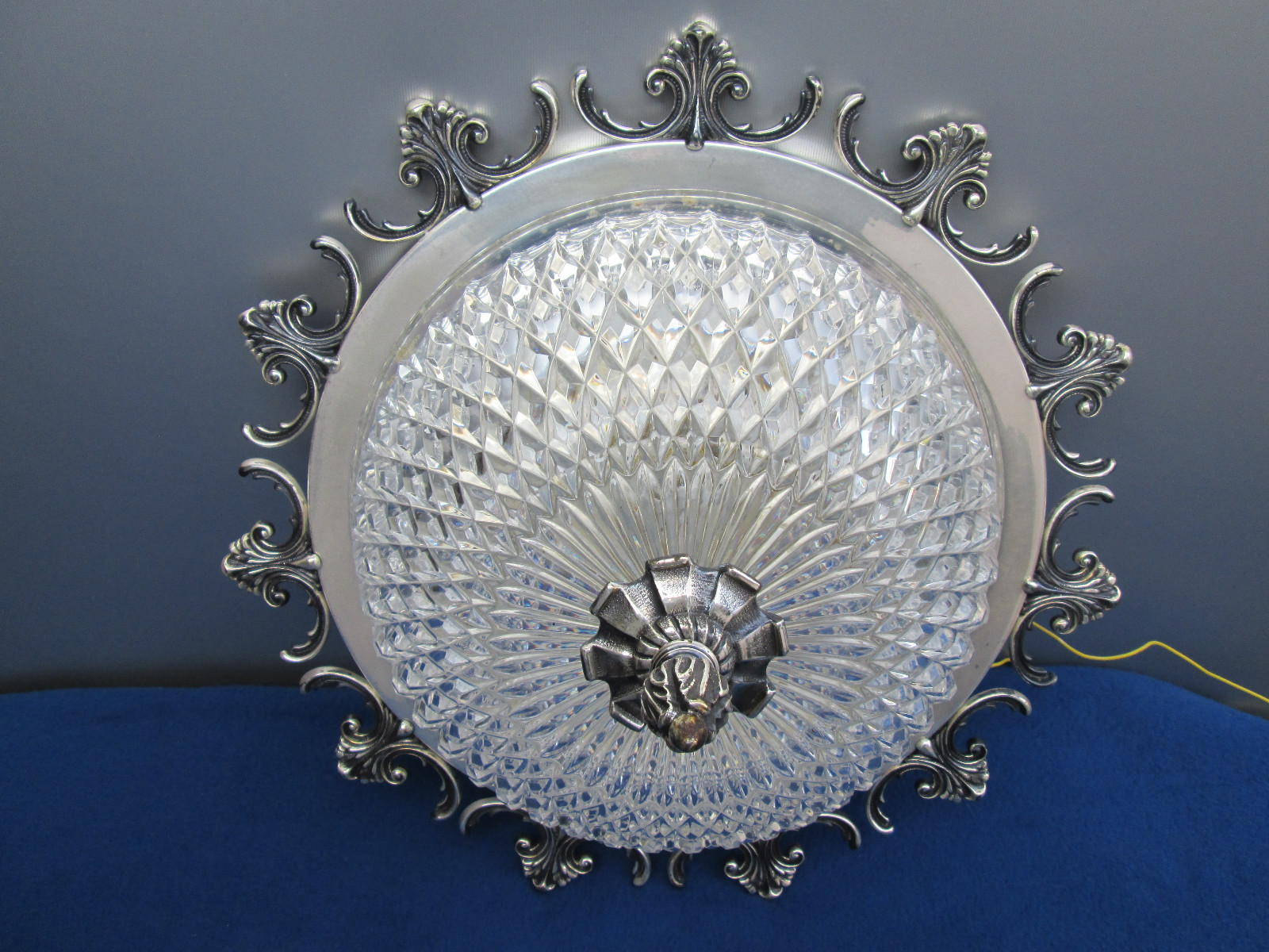 Plafoniere Deckenlampe : Edle exclusive pokal tischlampe versilbert mit