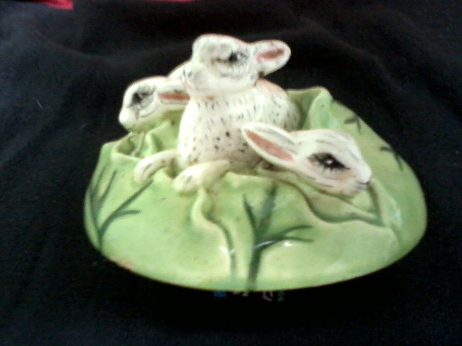 Velma Westmoreland Rare 1968 Vintage 3 - Piece Pottery Set ( Rabbits Theme )