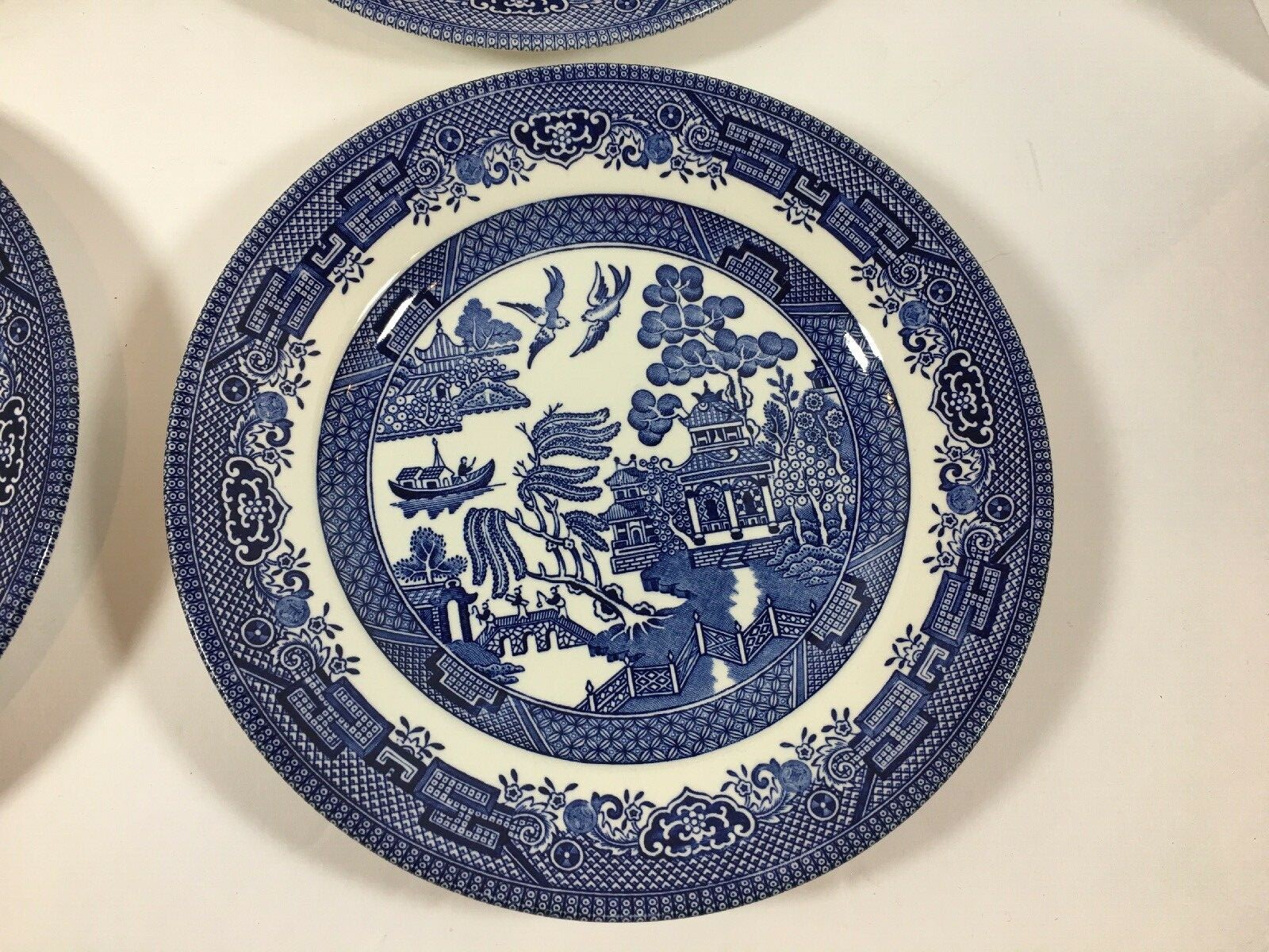 Churchill Blue Willow China 6 Salad Plates 8
