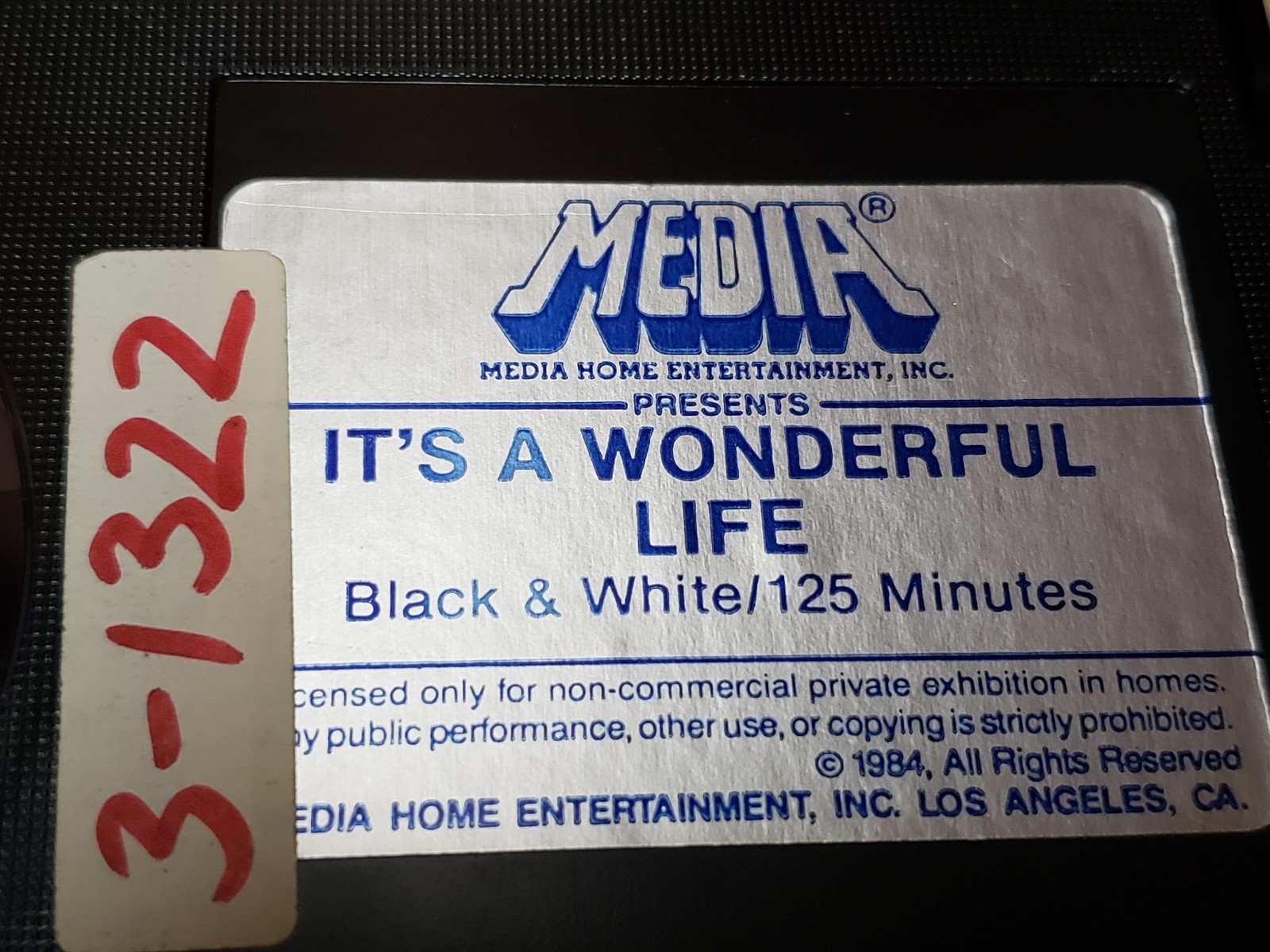 IT'S A WONDERFUL LIFE BLACK & WHITE BETA TAPE JIMMY STEWART DONNA REED