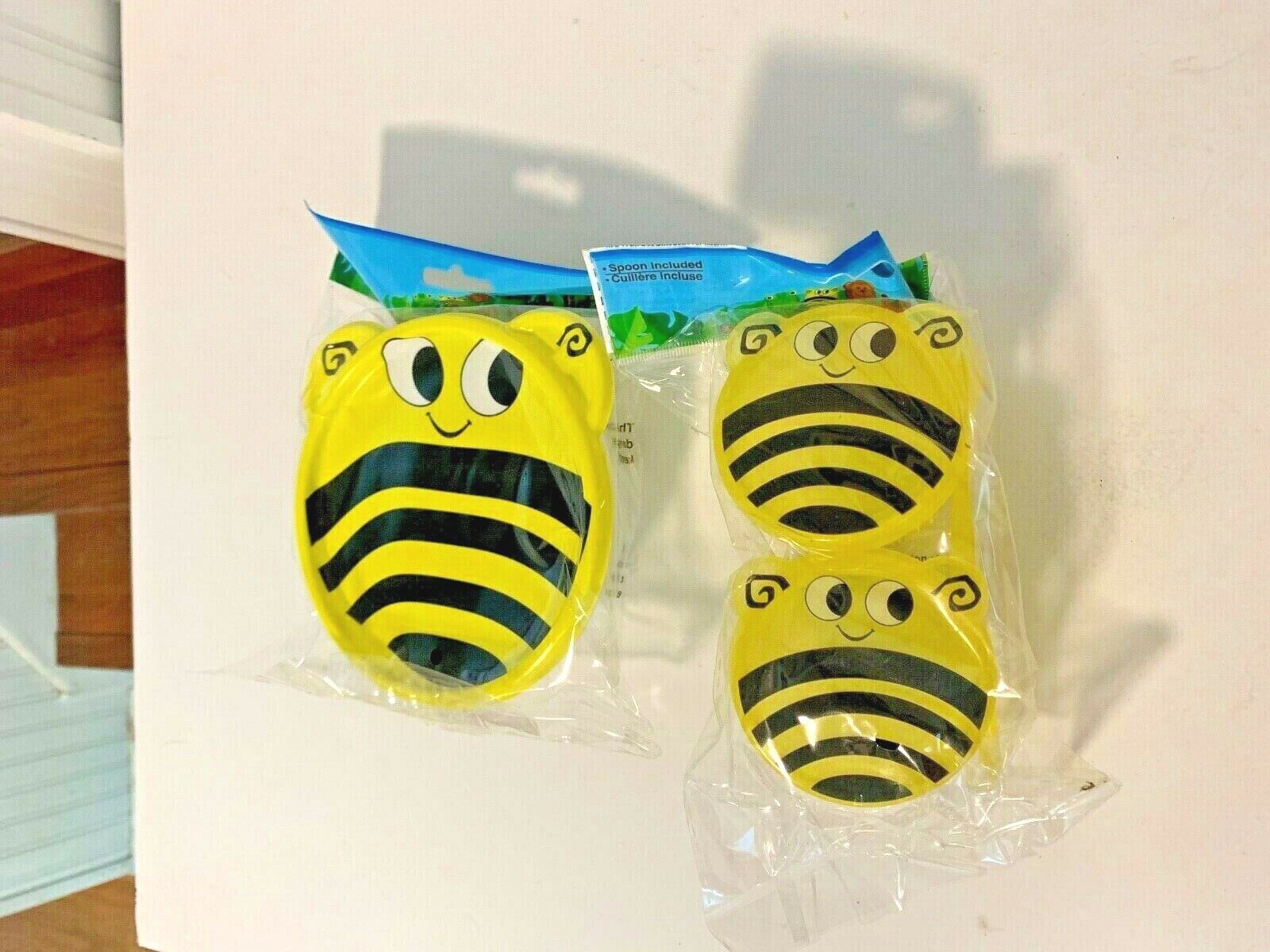 New Bumblebee 3 pc set 2 pk snack containers 1 spoon bowl wit...