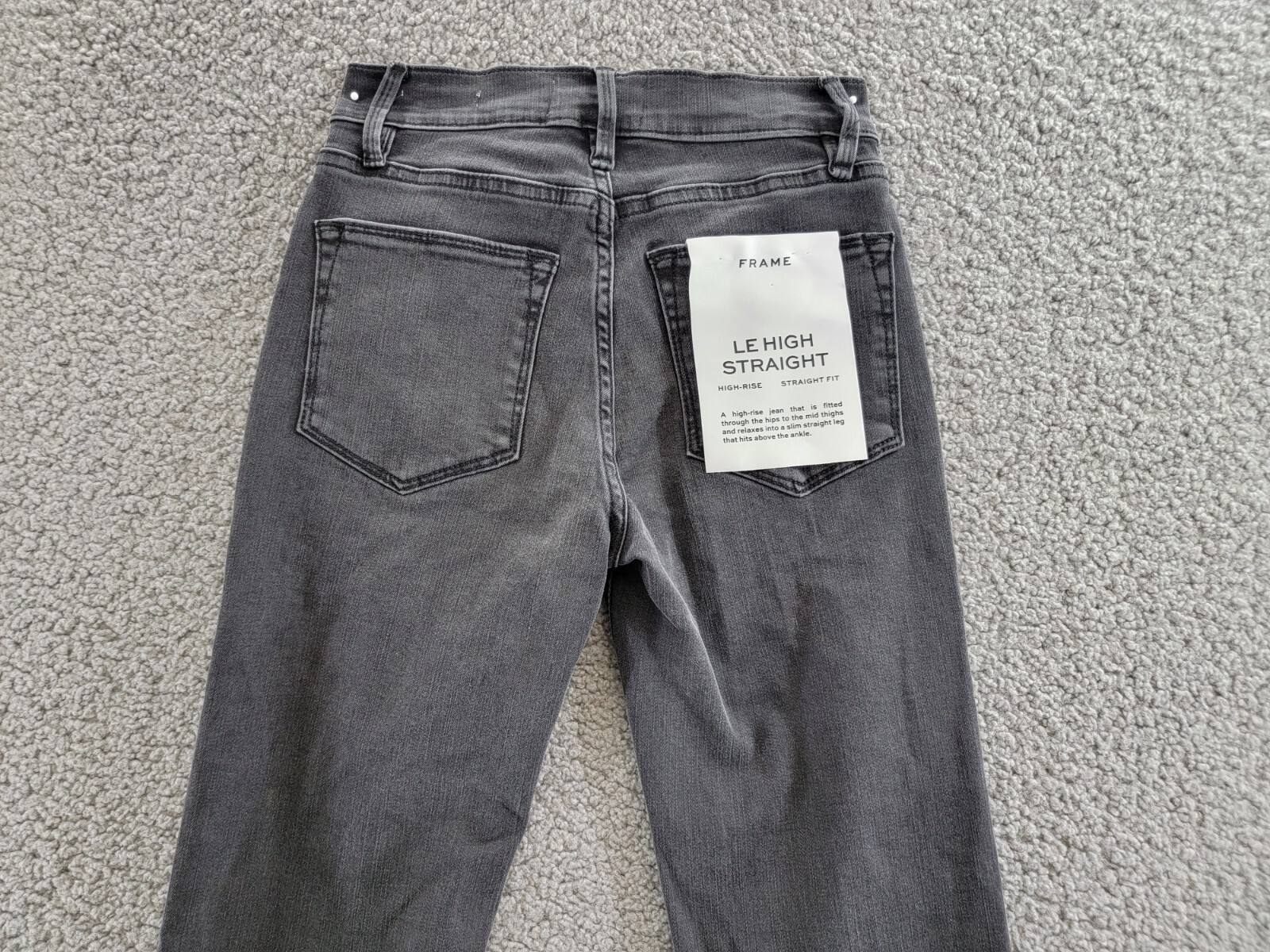 Frame Le High Straight Jeans Women's 24 Mardel Pockets Denim Button Zip Closure - Picture 12 of 17