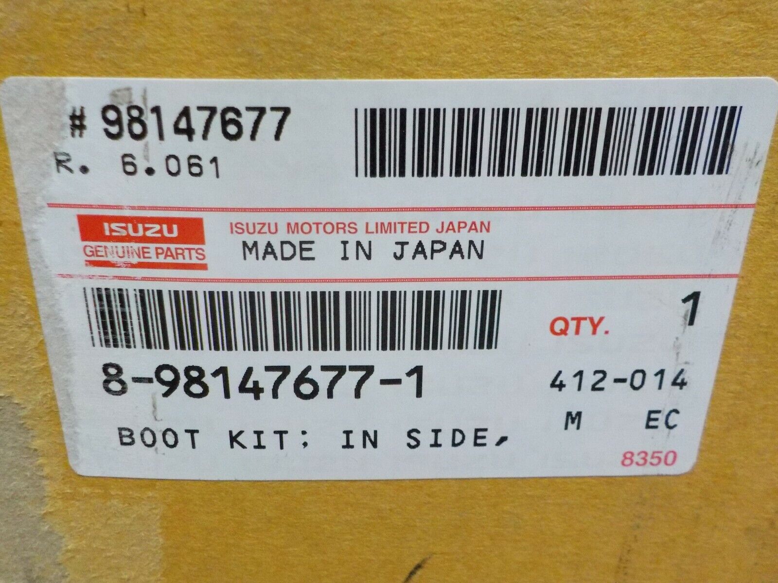 ISUZU BOOT KIT 8981476771, Genuine ISUZU, | eBay ISUZU BOOT KIT 8981476771, Genuine ISUZU, | eBay
