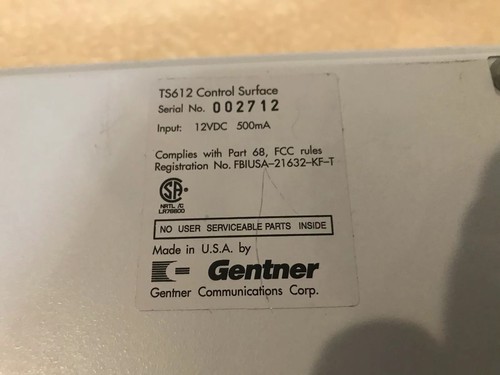 Gentner TS612 Telephone Control Surface