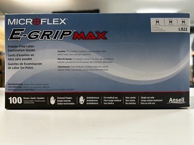 Microflex MFX-L922 E-grip Max 100 Latex Powder Free Examination Gloves (Medium)
