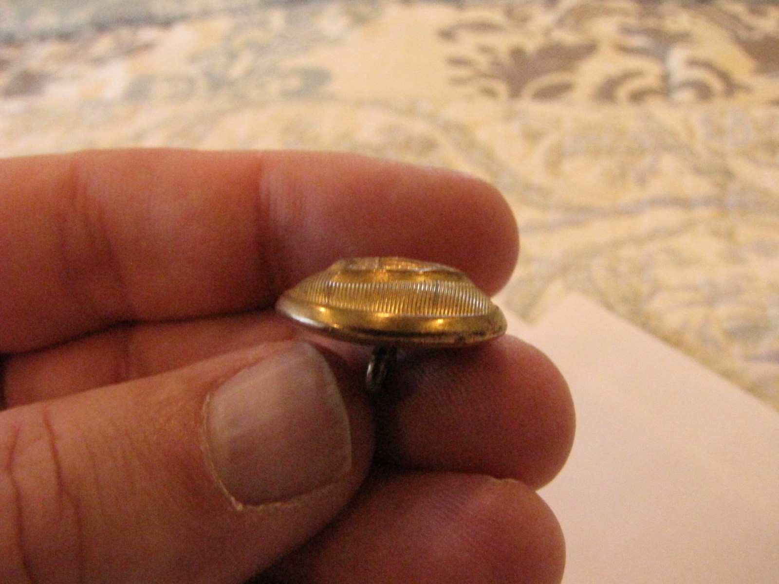 SUPER RARE SHUYLER ,HARTLEY  & GRAHAM, GOLD GILDED  OFFICERS BUTTON