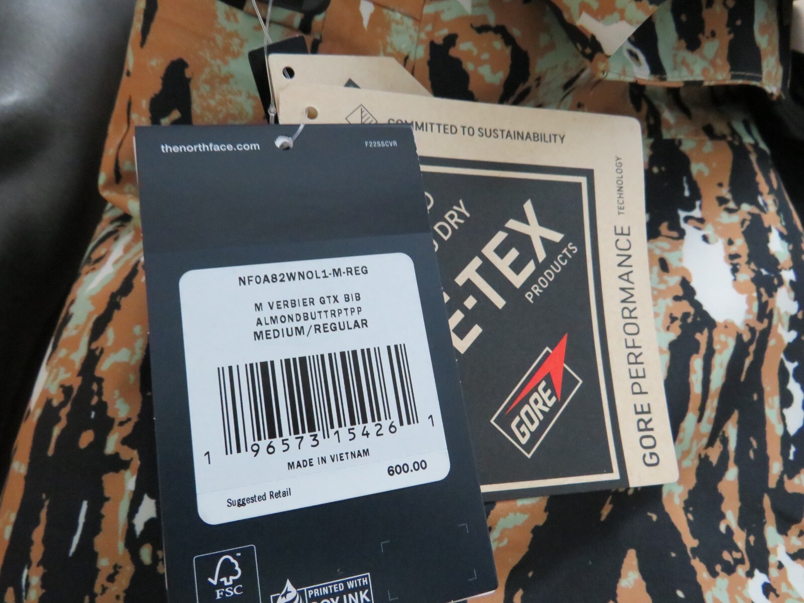 Pre-owned The North Face Mens North Face Summit Verbier Waterproof Gtx Gore Tex Shell Ski Bibs Pant Almon In Black