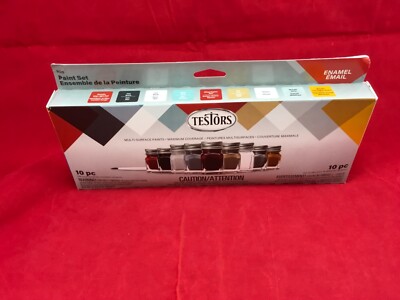 TESTORS Enamel Paint Set AUTO DETAIL 8 Colors w/ Thinner Brush 9120 MODEL