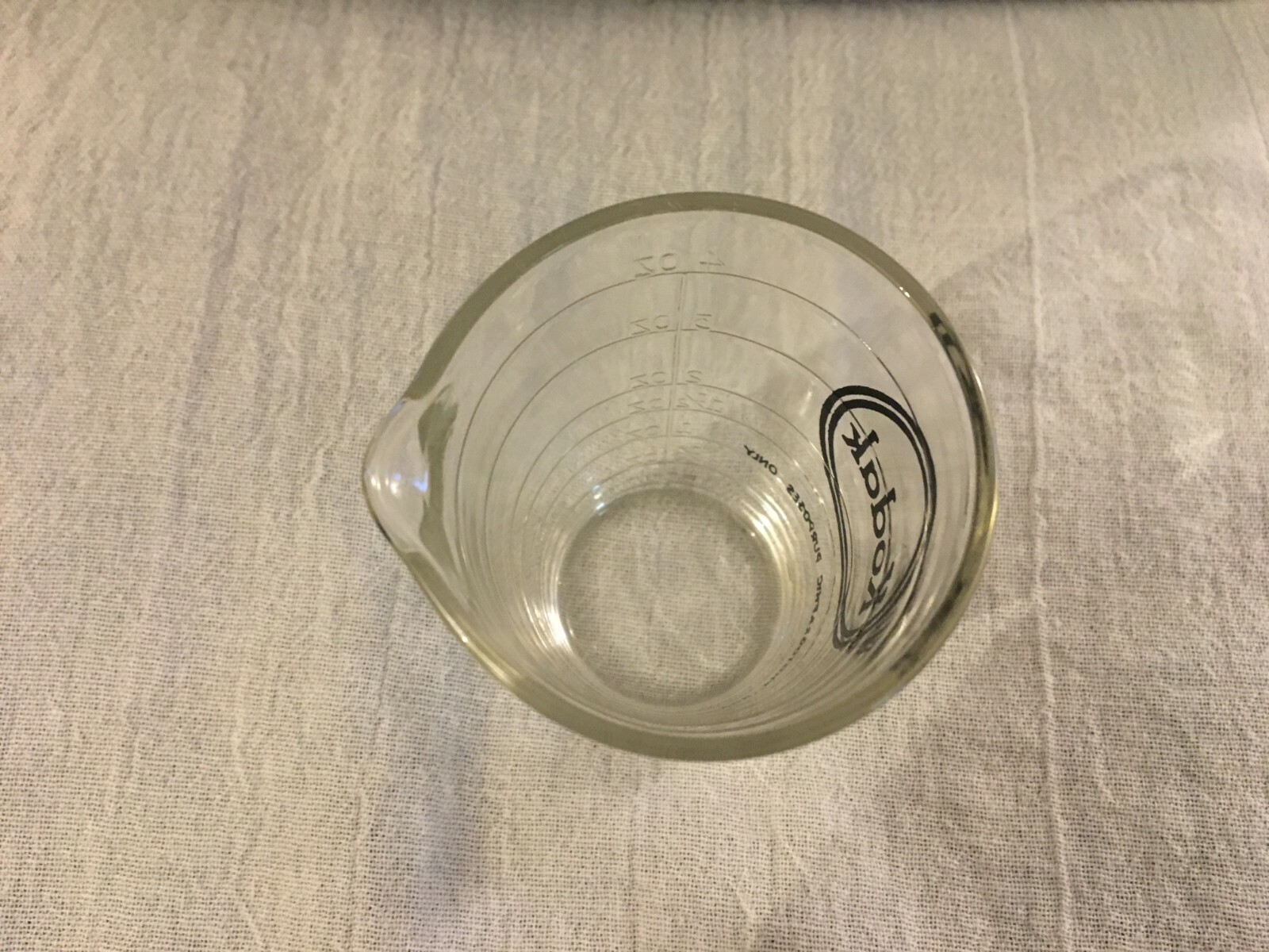 Vintage Kodak For Photographic Purposes Only Glass Measuring Cup/Beaker 4 oz