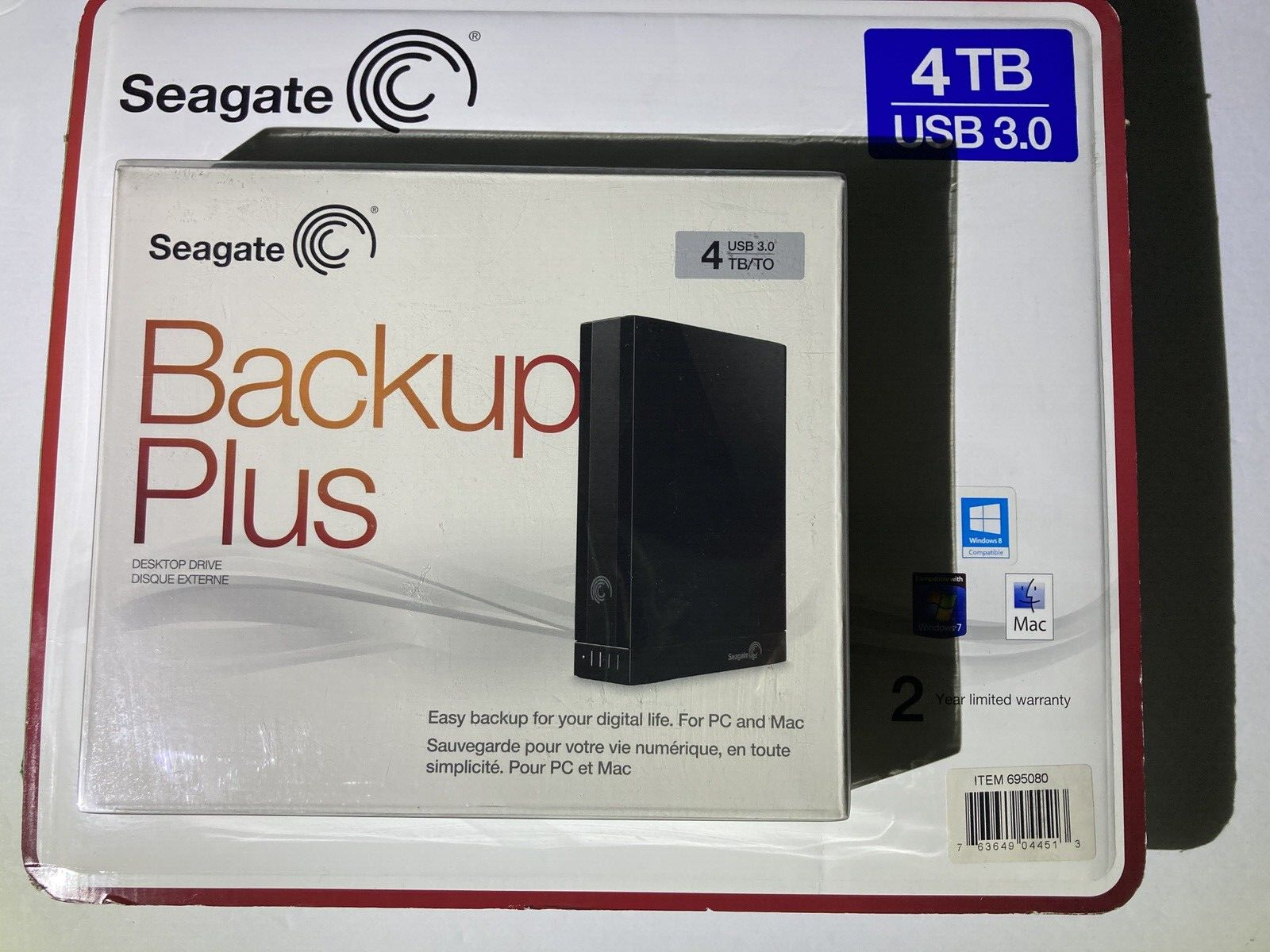 NEW Seagate Backup Plus 4TB External USB 3.0 Portable Hard Drive STXA4000600