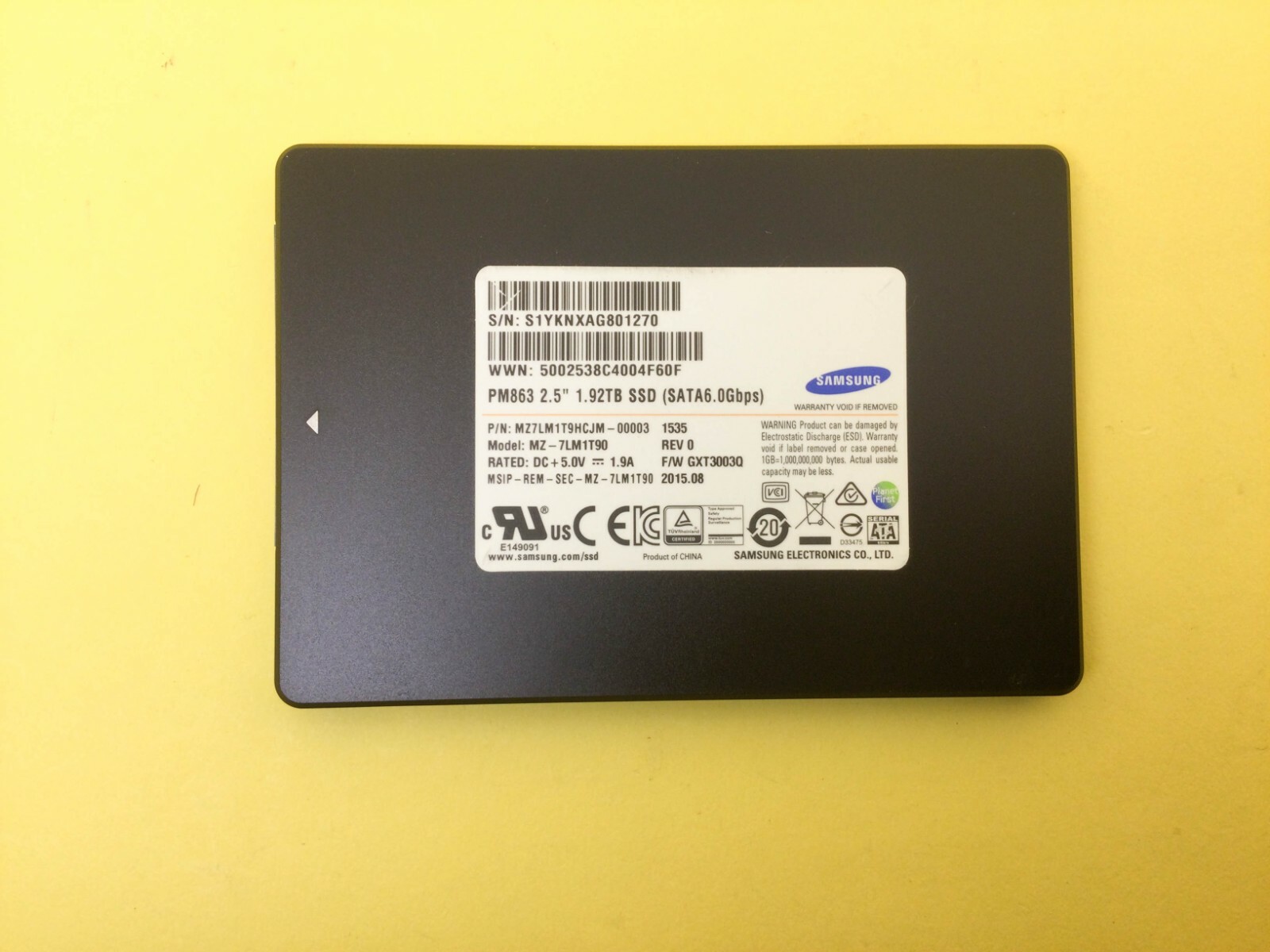 MZ-7LM1T90 SAMSUNG PM863 1.92TB SATA 6Gbps 2.5'' ENT SSD
