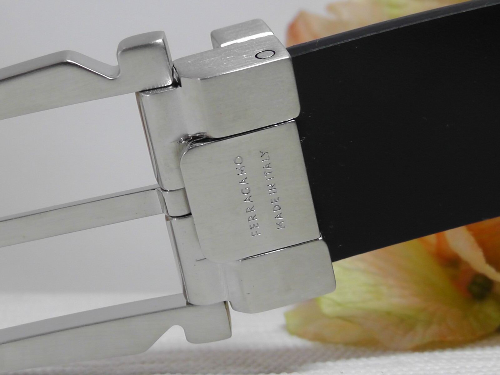 Pre-owned Ferragamo Salvatore  Men's Black/gray Leather Reversible Belt Size 34 / 34 Inches