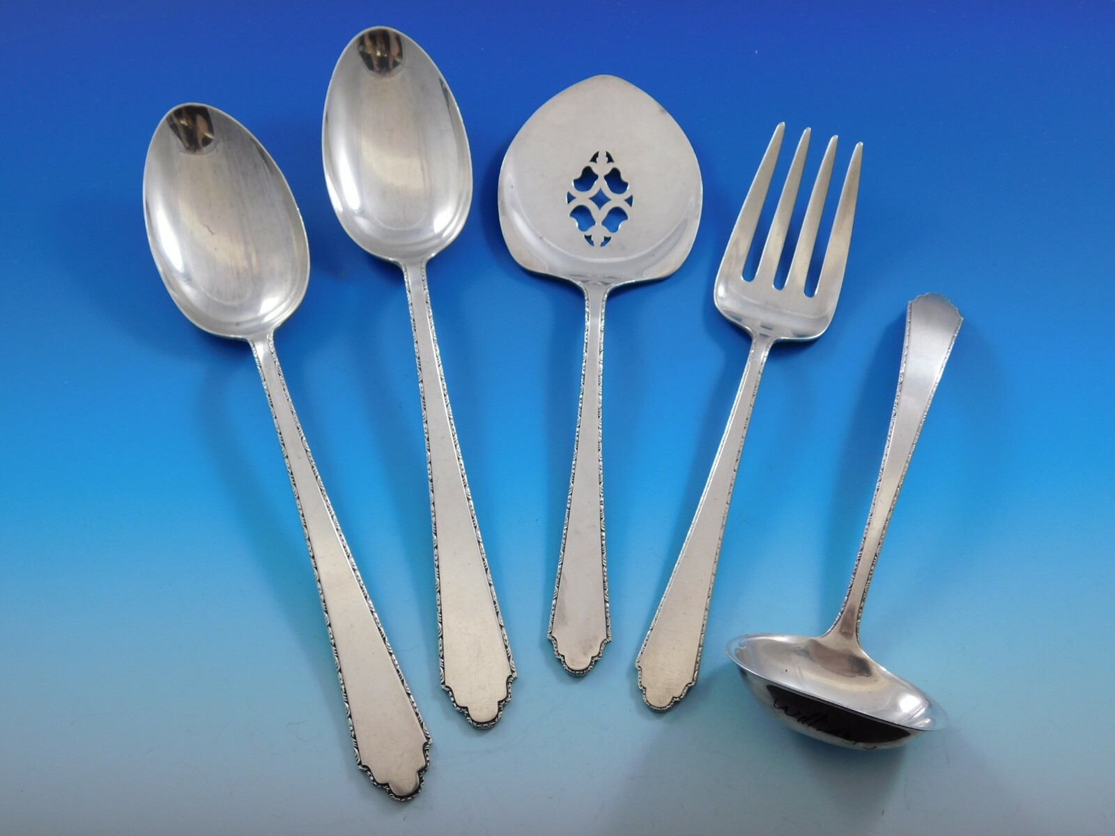 William and Mary by Lunt Sterling Silver Essential Serving Set Large 5piece eBay