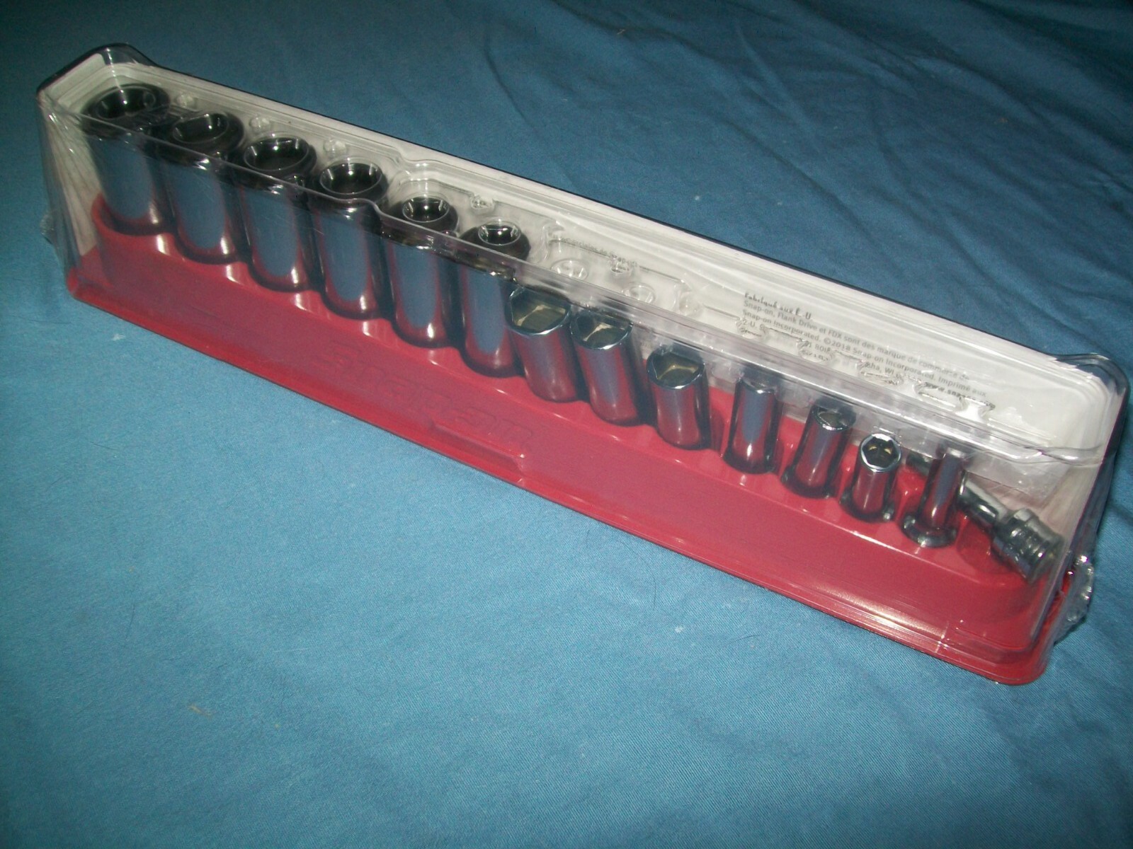 New Snapon™ 3/8" Dr 1/4" Thru 1" 6pt Deep Flank Drive Extra Socket Set