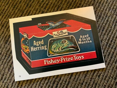 1986 Topps Wacky Packages Trading Sticker Card Brand Spoof Parody #73 Fishey Prz